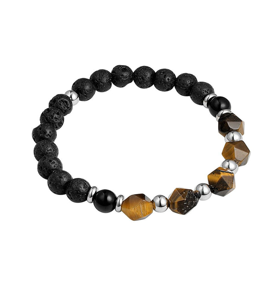 Armbänder - Herren Perlenarmband Tigerauge und Lava - Ay317 - Beau Soleil Jewelry