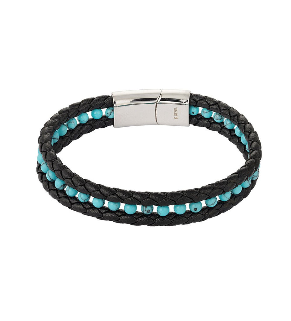 Armbänder - Herrenarmband mit Edelstein und Magnetverschluss - Tuerkis - Ay316 - Beau Soleil Jewelry