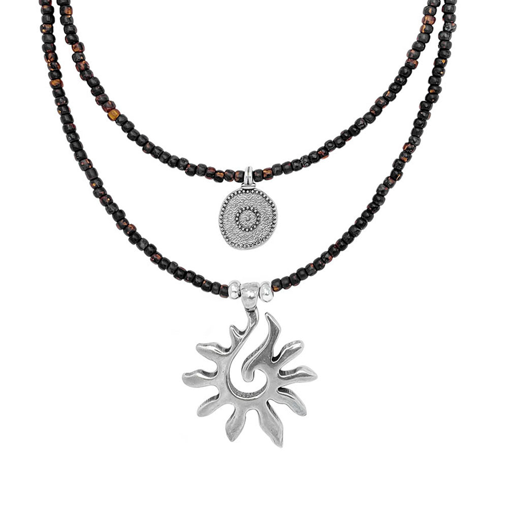 Schmuck Set’s - Ketten Schmuck Set mit Anhänger Sonne Smoked Topas - Silber - K516 - K515 - silber - Beau Soleil Jewelry