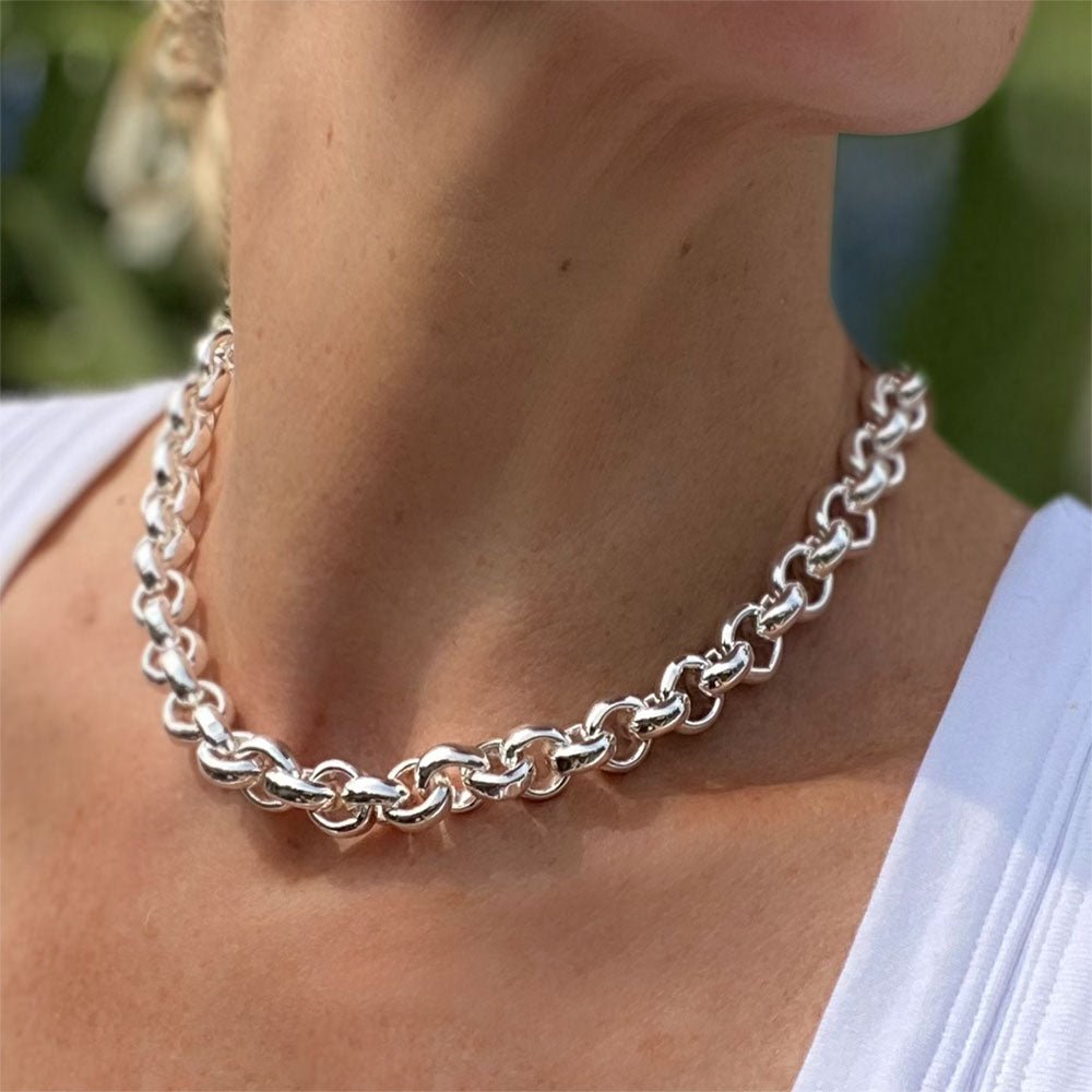 Ketten - Rolloglieder - Kette – Verstellbare Halskette für besondere Anlässe - Silber - K311 - silber - Beau Soleil Jewelry