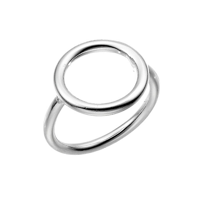 925 Silber Schmuck - Sterling Silber Ring mit Kreis - 52 - 53 (S) - R303 - 1 - Beau Soleil Jewelry