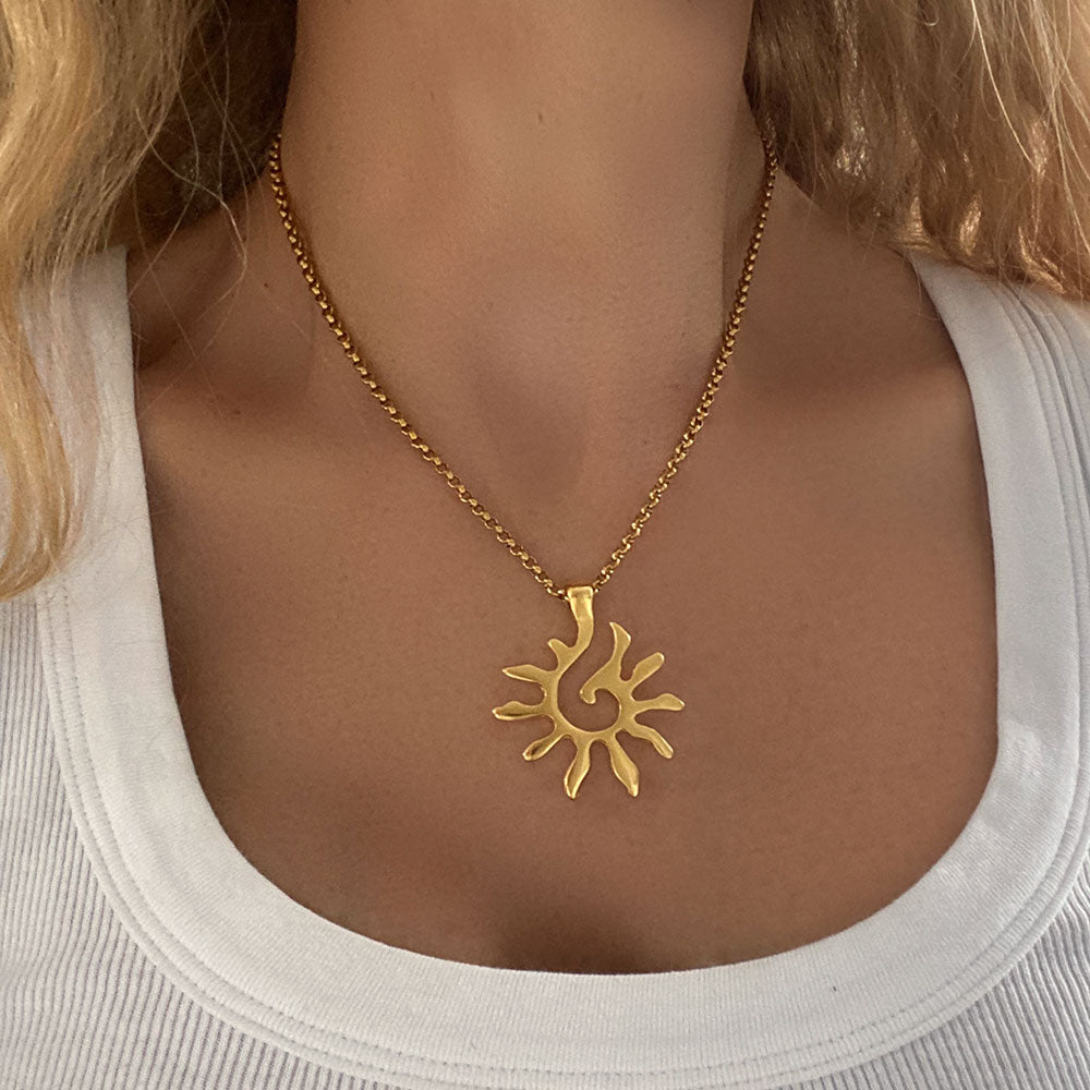 Schmuck Halsketten mit Sonnen Jewelry Soleil Beau Anhänger Symbol –
